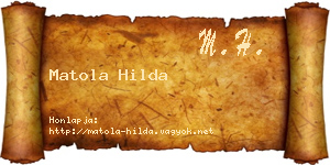 Matola Hilda névjegykártya